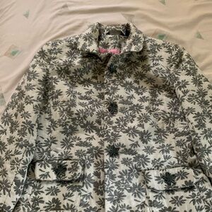 Hillard & Hanson Gray Floral Jacket